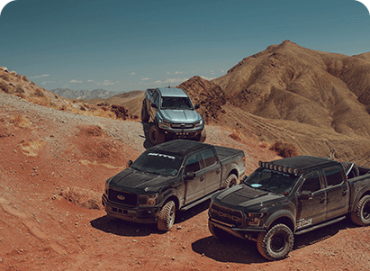 Trucks off roading in texas