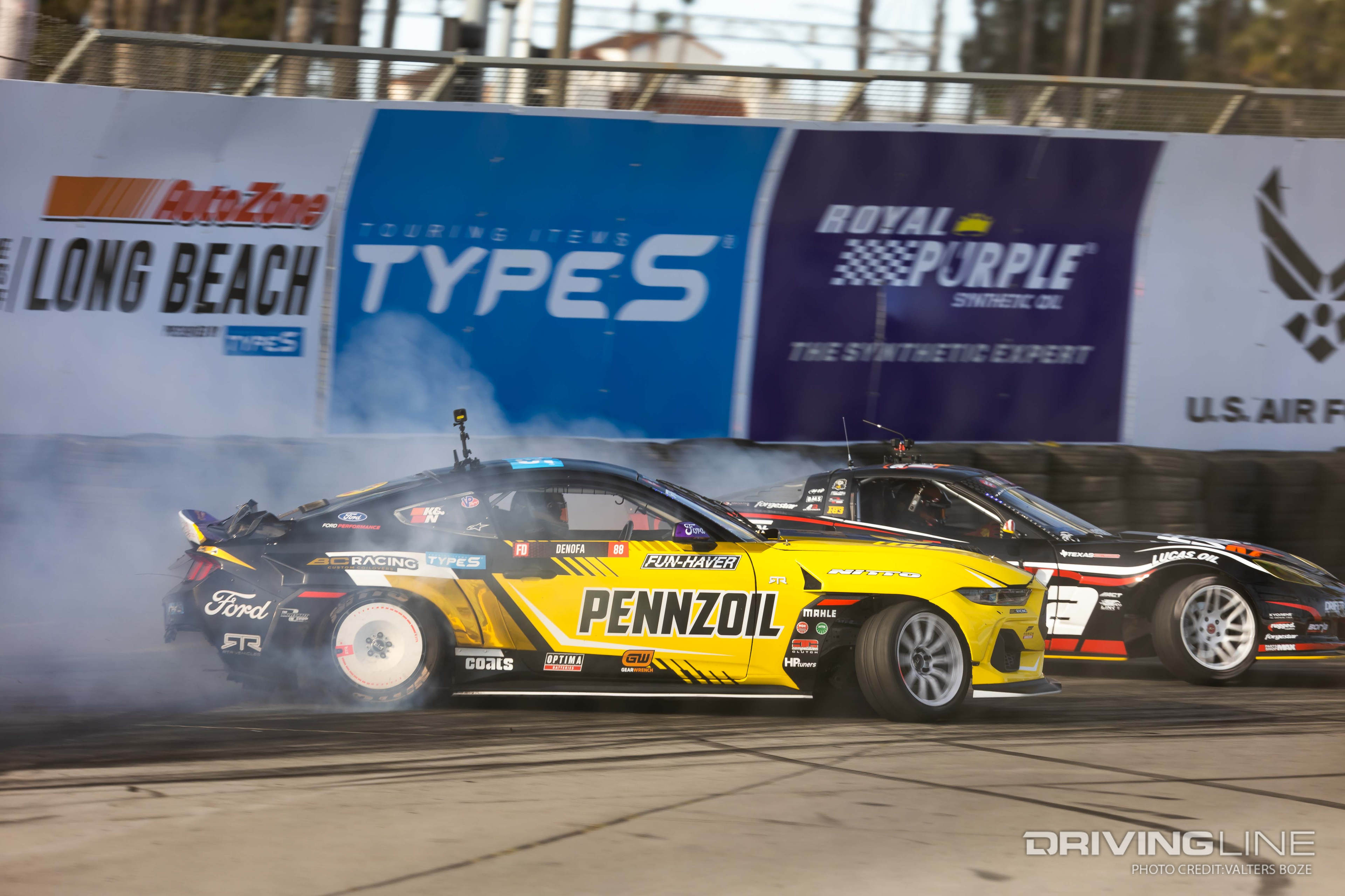 Chelsea DeNofa Tandem Drifting against Matt Field at 2023 Formula Drift Long Beach