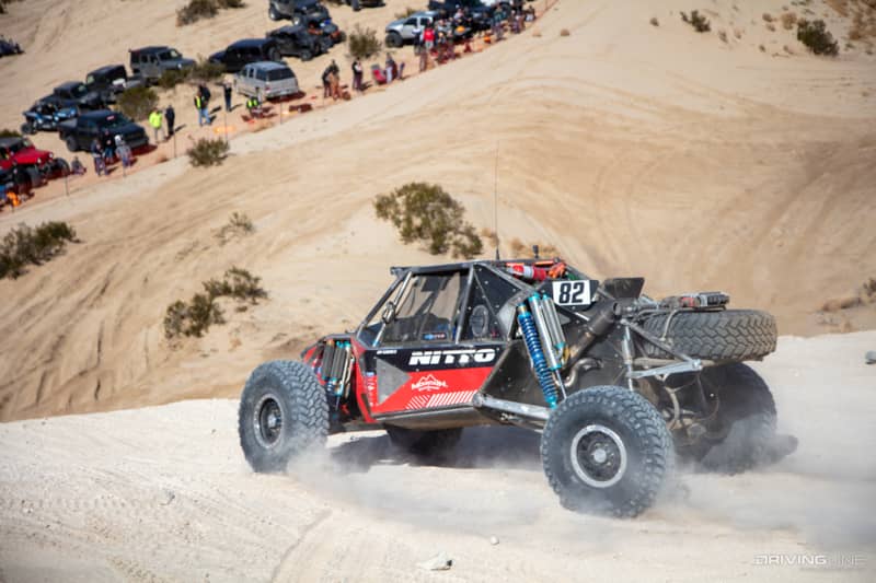 JP Gomez racing on a dirt hill at 2024 Nitto Race of Kings at King of the Hammers