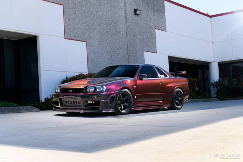 TJ Hunt's Nissan R34 GT-R Skyline on Nitto NT05 tires
