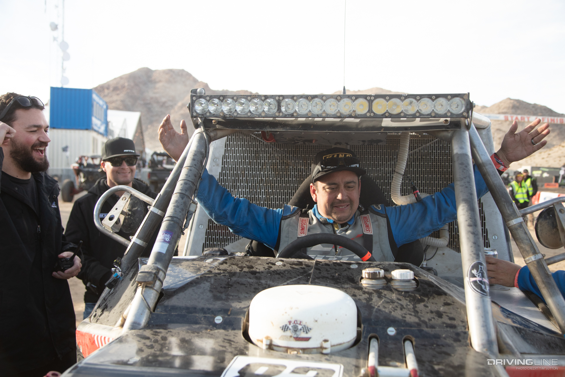 JP Gomez in his car after finishing first at the 2024 Nitto Race of Kings at the King of the Hammers