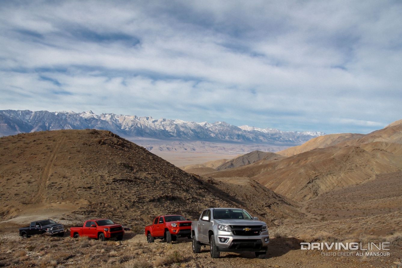 line of Chevy trucks