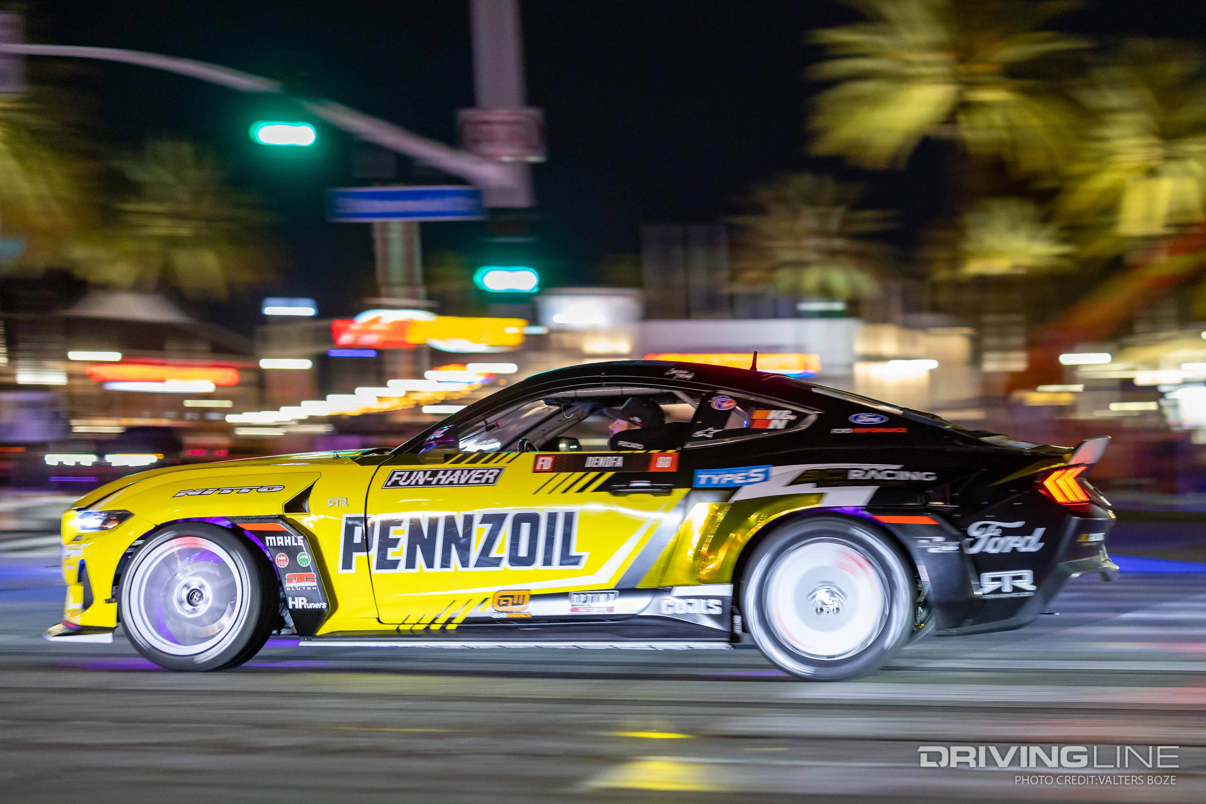 Chelsea DeNofa on the Streets of Long Beach in his Nitto Tire Mustang RTR