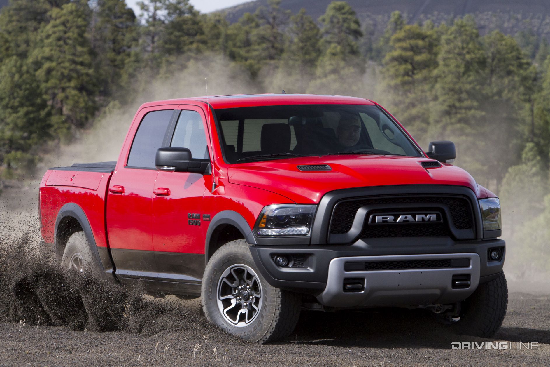 Driving Line – 2016 Ram Rebel 1500 – red pickup truck
