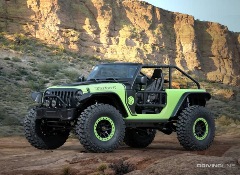 lime green Jeep Trailcat Concept Vehicle 2016 EJS Moab