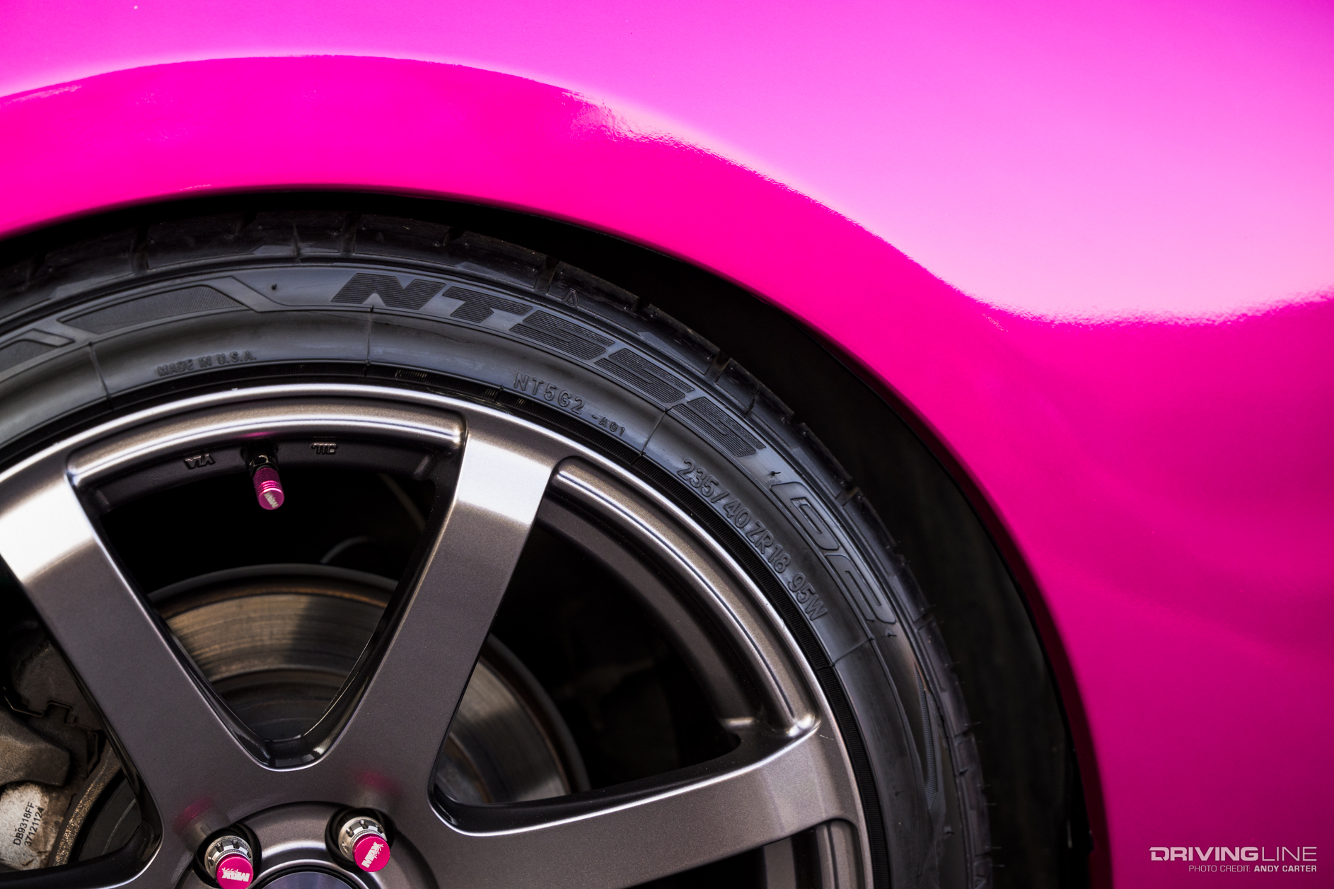 NT555 G2 Sidewall on Pink Car