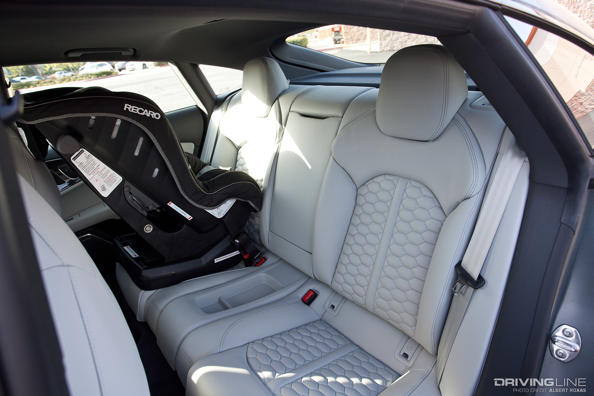 Driving Line - Dad Life - Audi RS7 rear interior with car seat