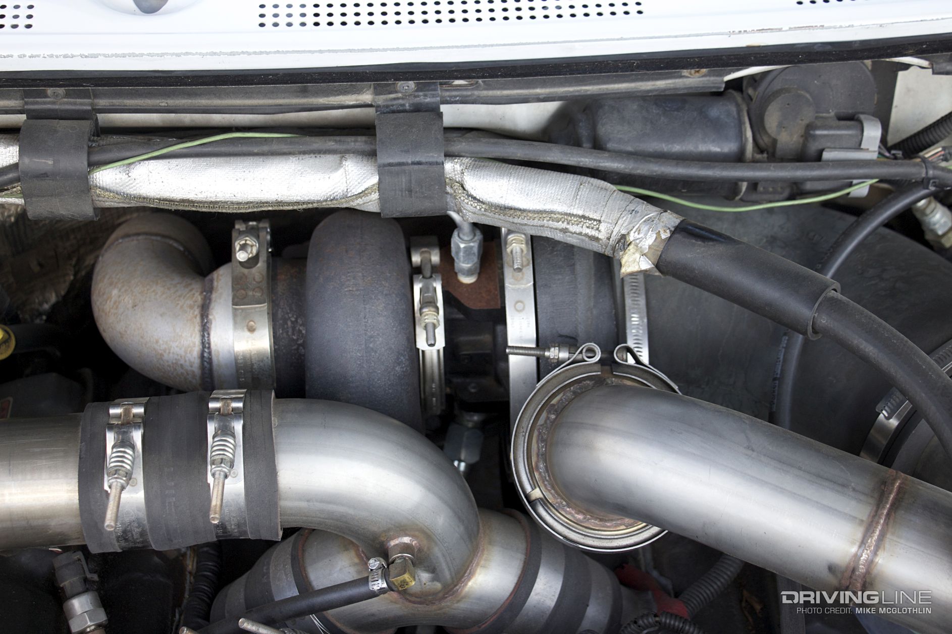 turbocharger on 7.3L power stroke diesel engine