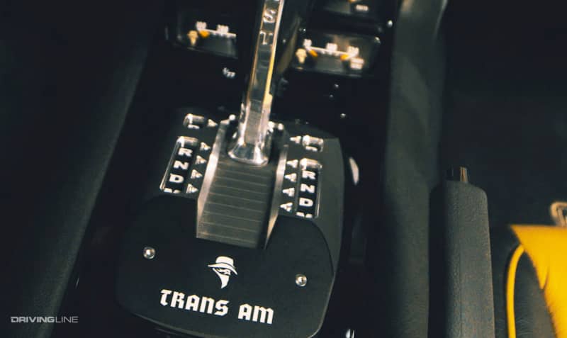 new Trans Am Bandit Edition interior gear shot with Bandit logo