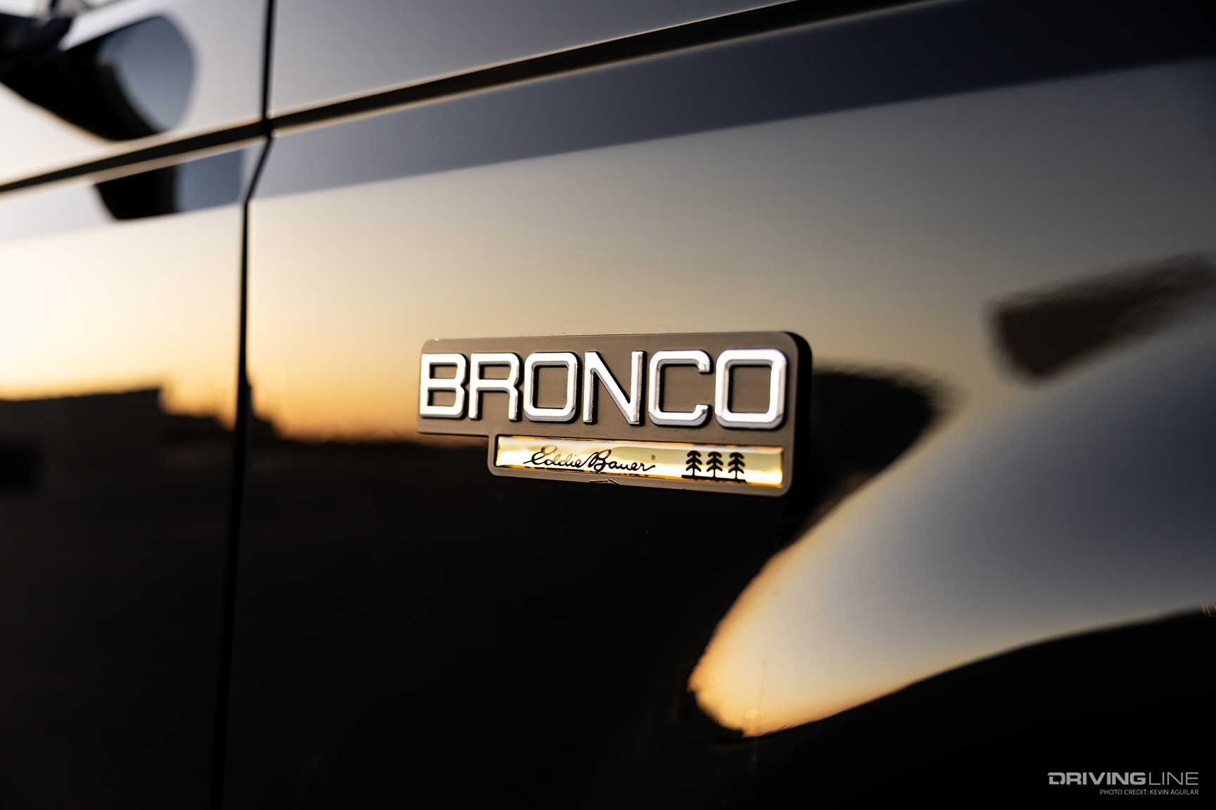 Bronco Eddie Bauer Badge of Chris and Terri Tabone's '96 Ford Bronco Built by Fat Fender Garage