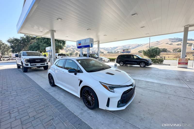 Toyota GR Corolla at Gas Station