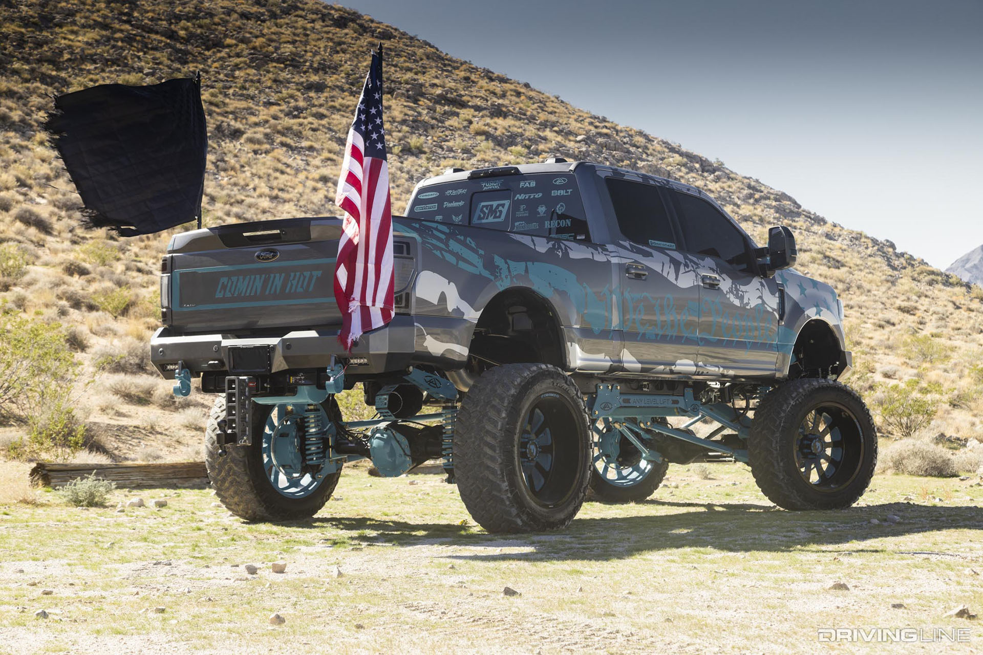 Lifted Ford F-350 Rear 3/4 View