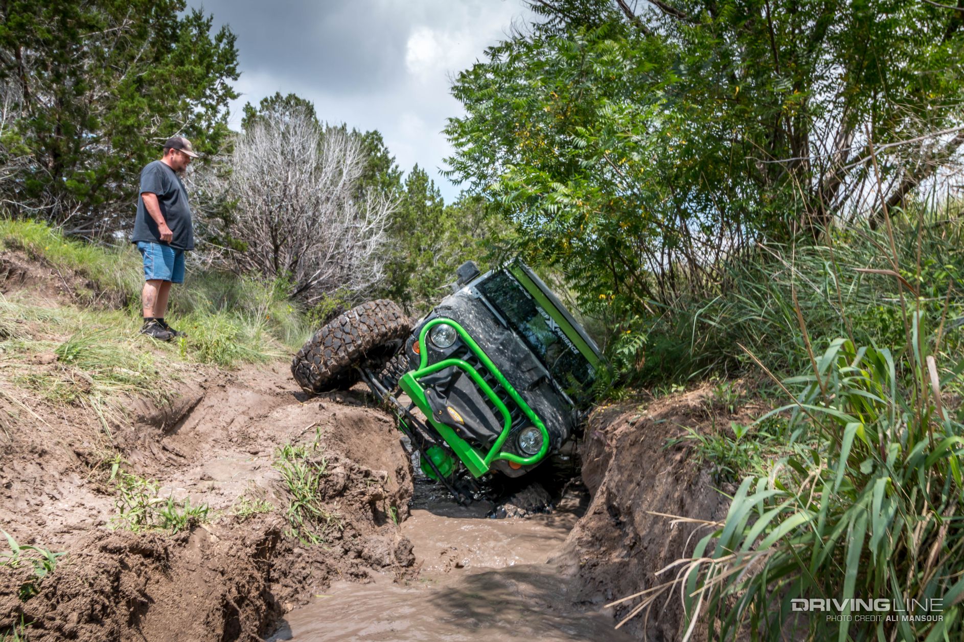 2008 jeep wrangler trench two wheels
