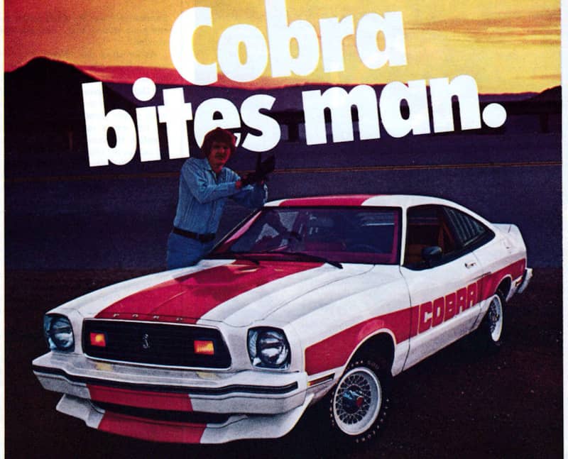 Worst Muscle Cars of 70s Era - Ford Mustang II Cobra Ad