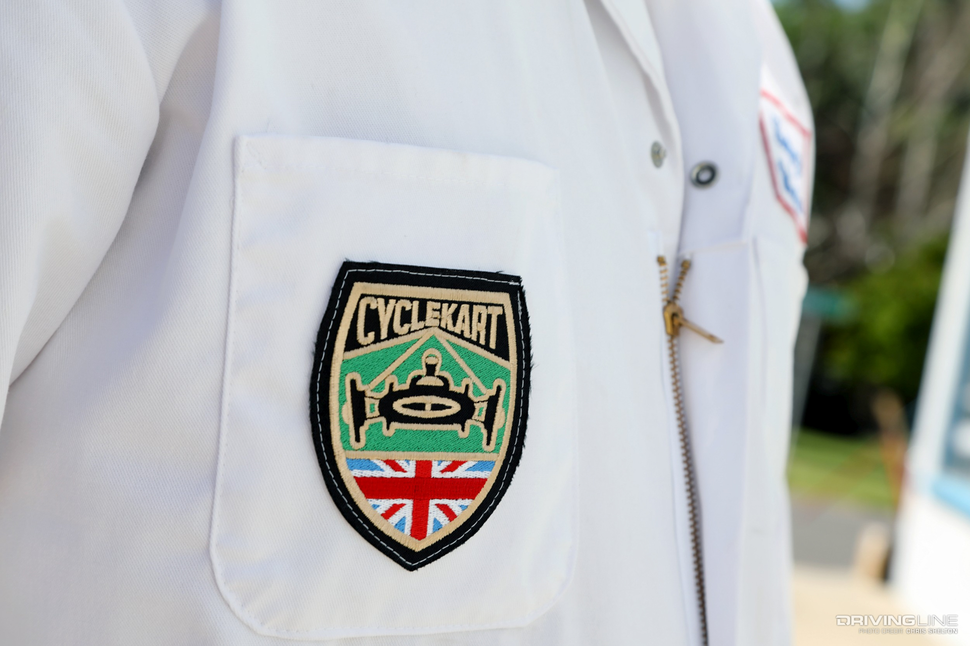 Cyclekart badge on a t-shirt
