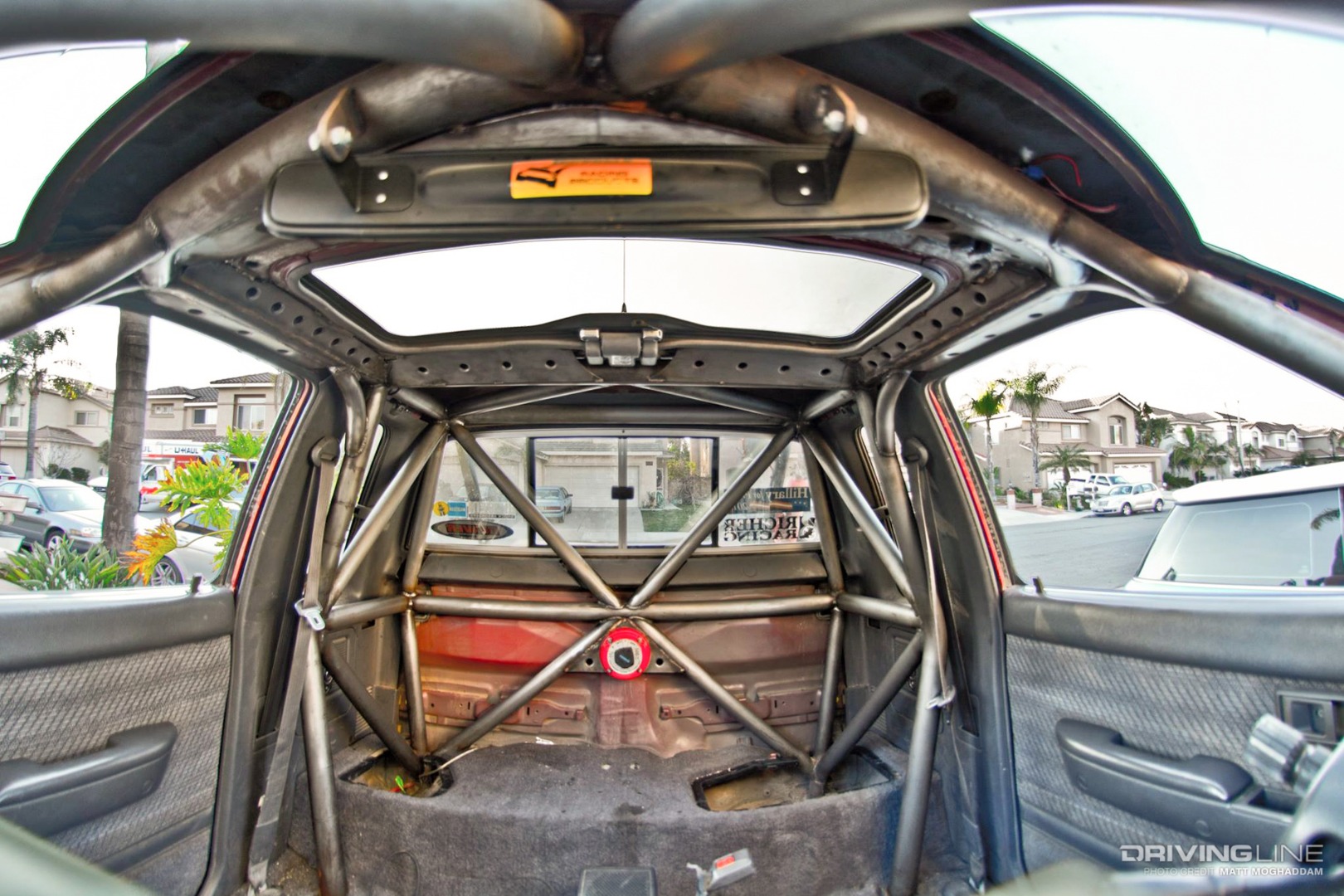 Roll cage in a Toyota truck