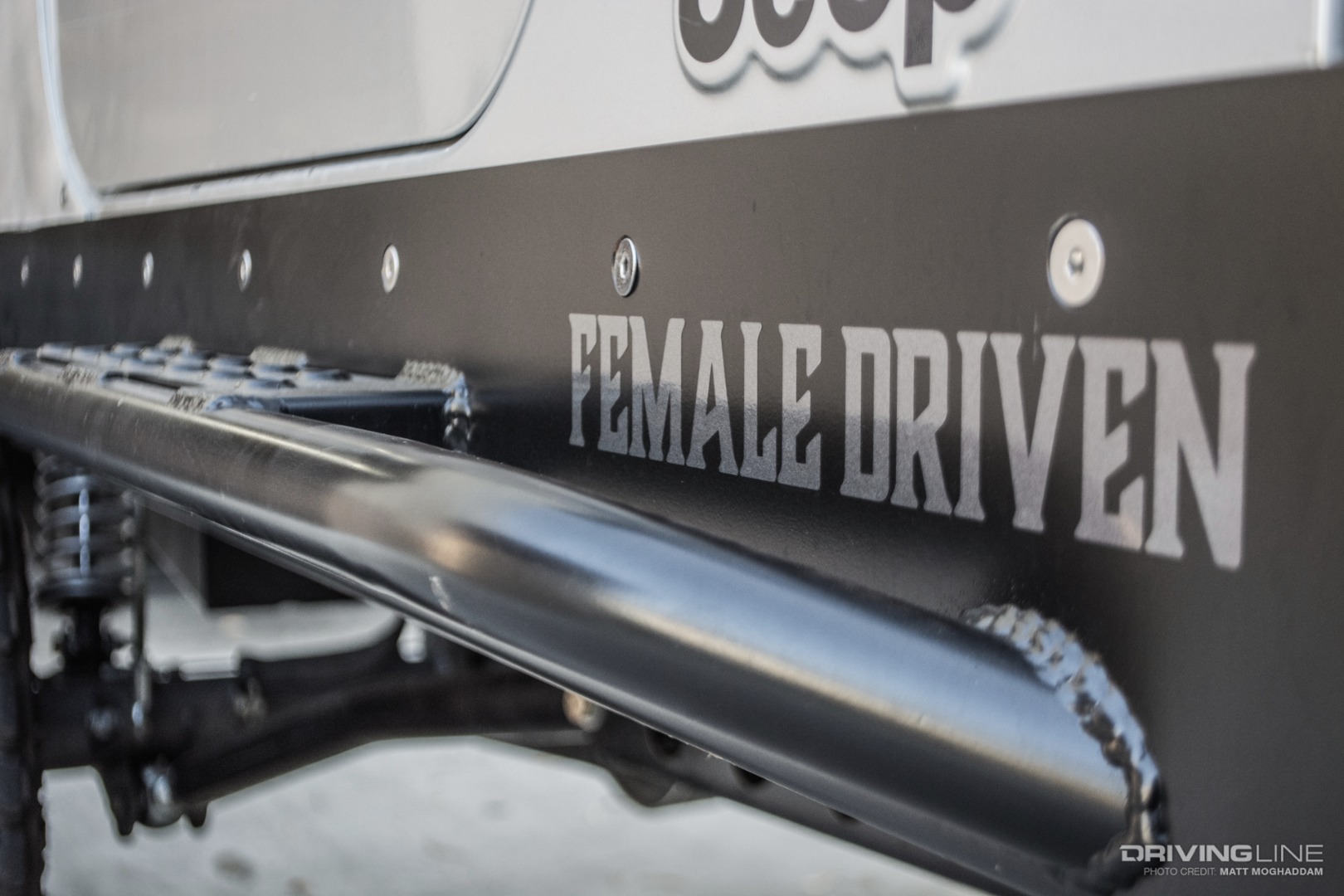 Courtney's "Female Driven" sticker lets everyone know who's behind the wheel