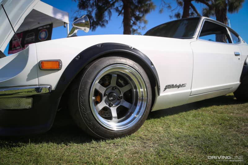15-inch RAYS TE37Vs on Datsun 240Z