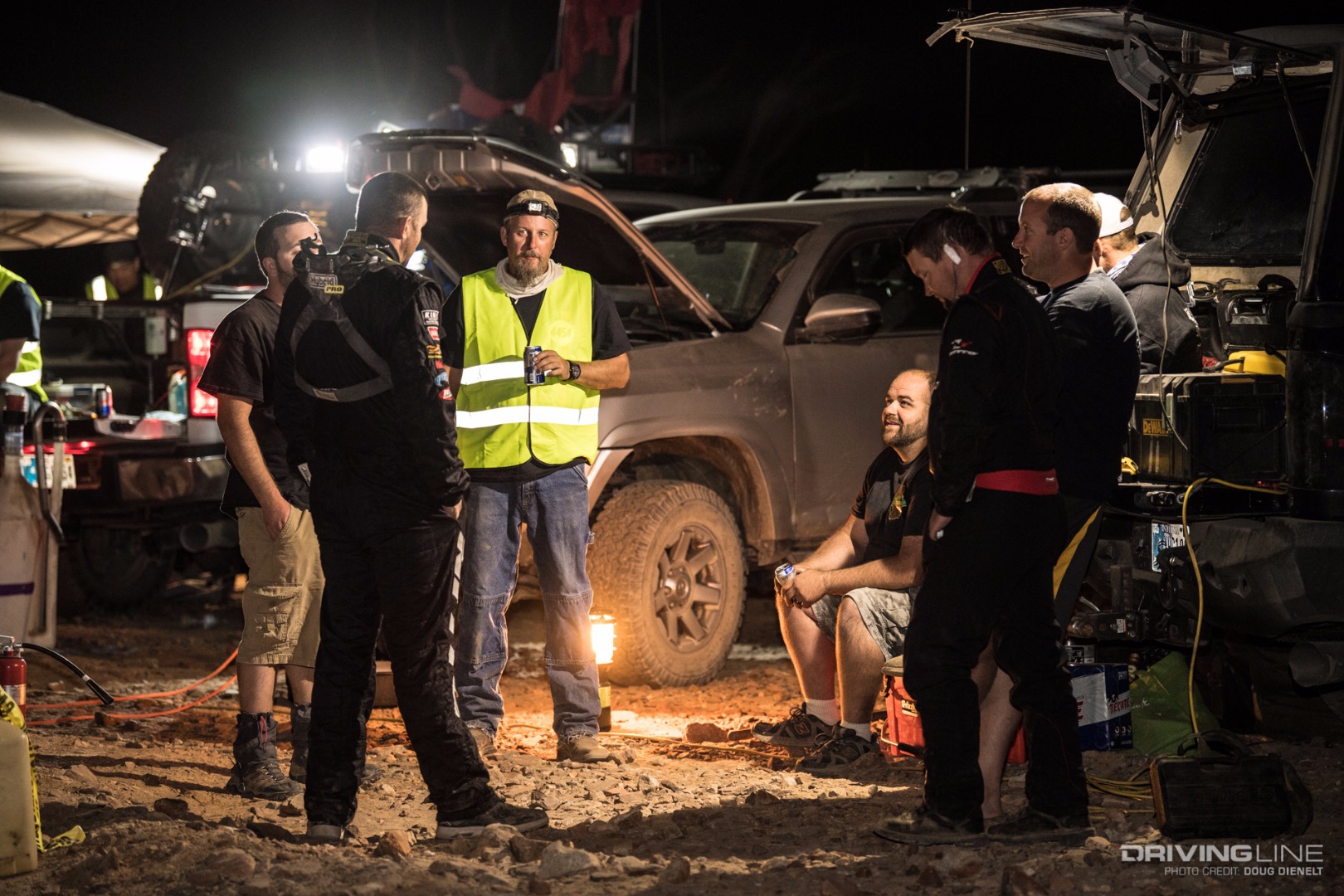 Loren Healy and the chase crew at the pit stop at Coco's Corner