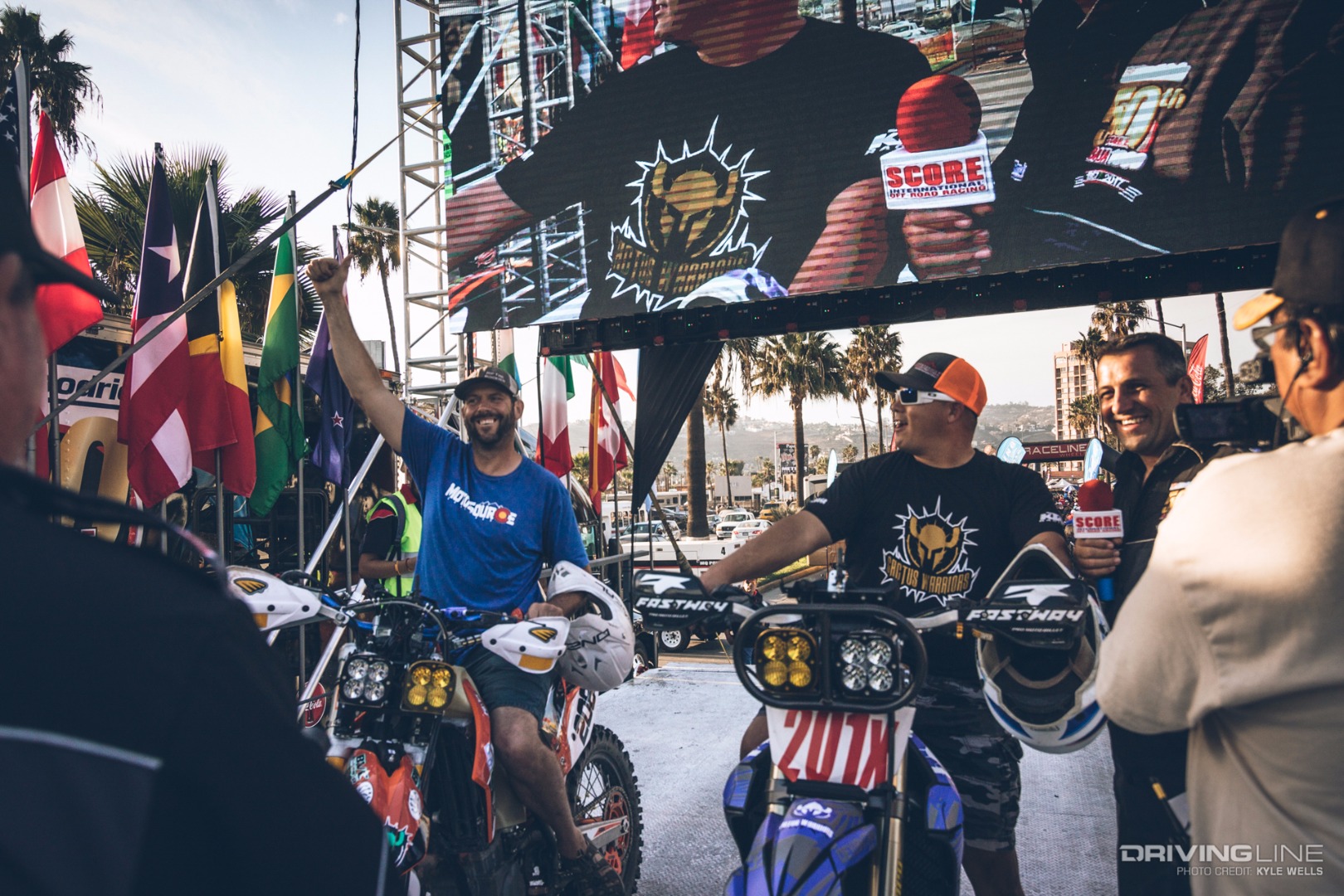 Riders making their way through contingency in Ensenada
