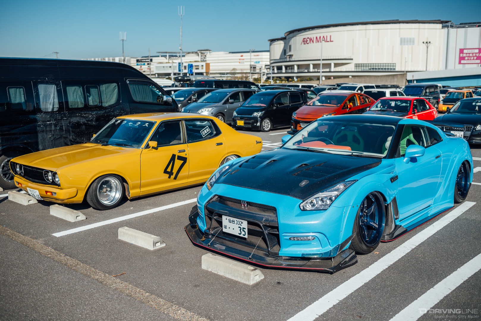Tokyo Auto Salon Parking Lot Bluebird and GTR