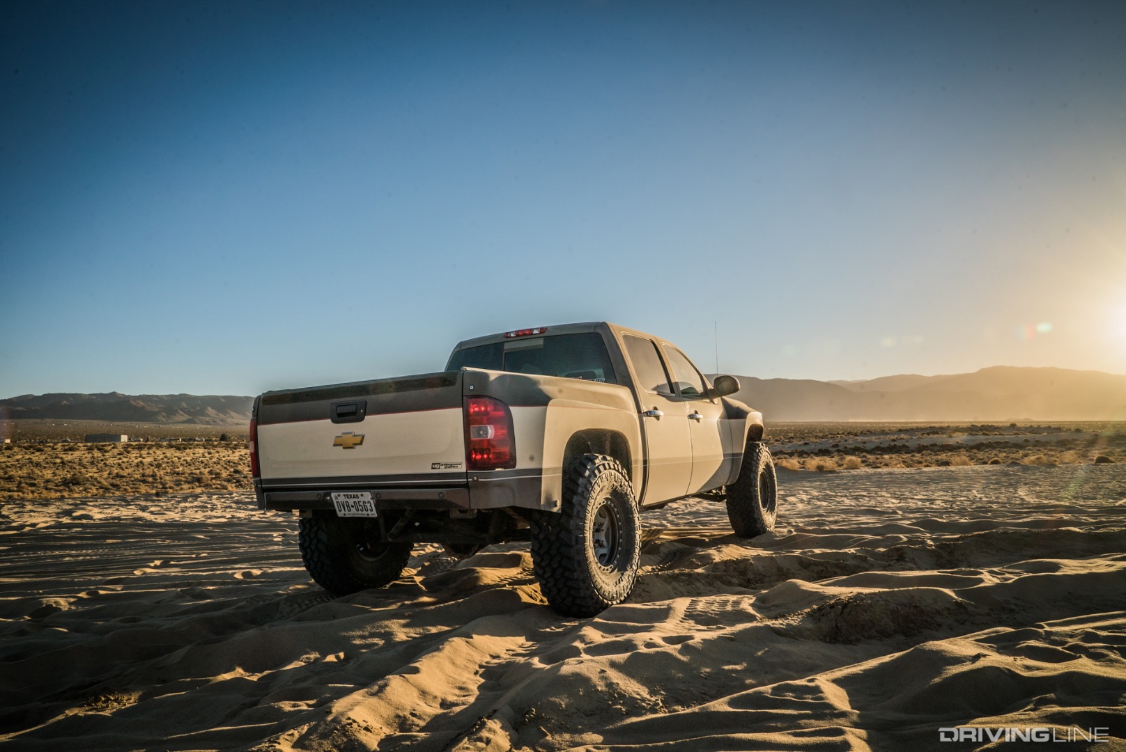 Wyatt's Silverado on the sand dunes
