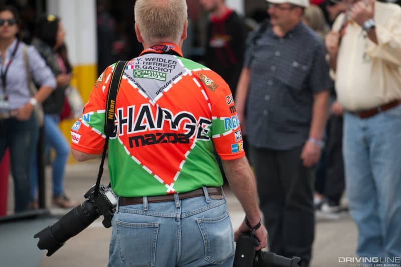 Mazda 787B Renown Charge orange and green shirt