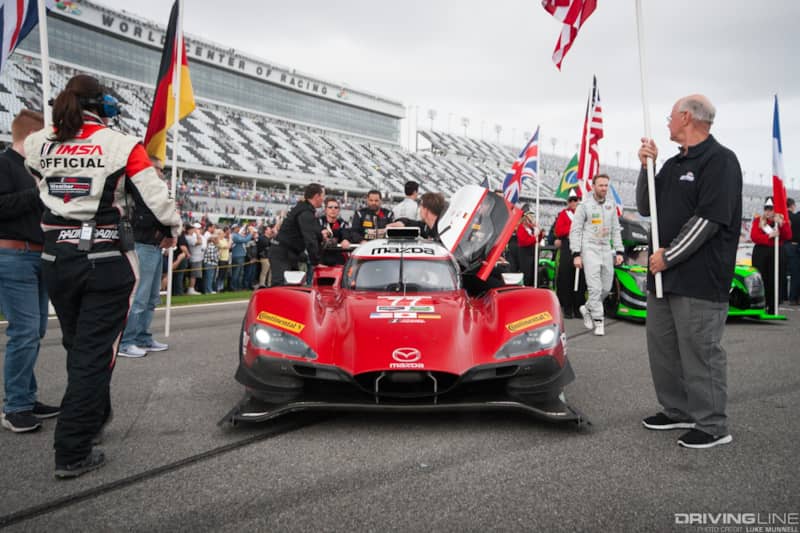 Mazda Team Joest pits at Rolex 24 Hours of Daytona RT24-P opening ceremonies