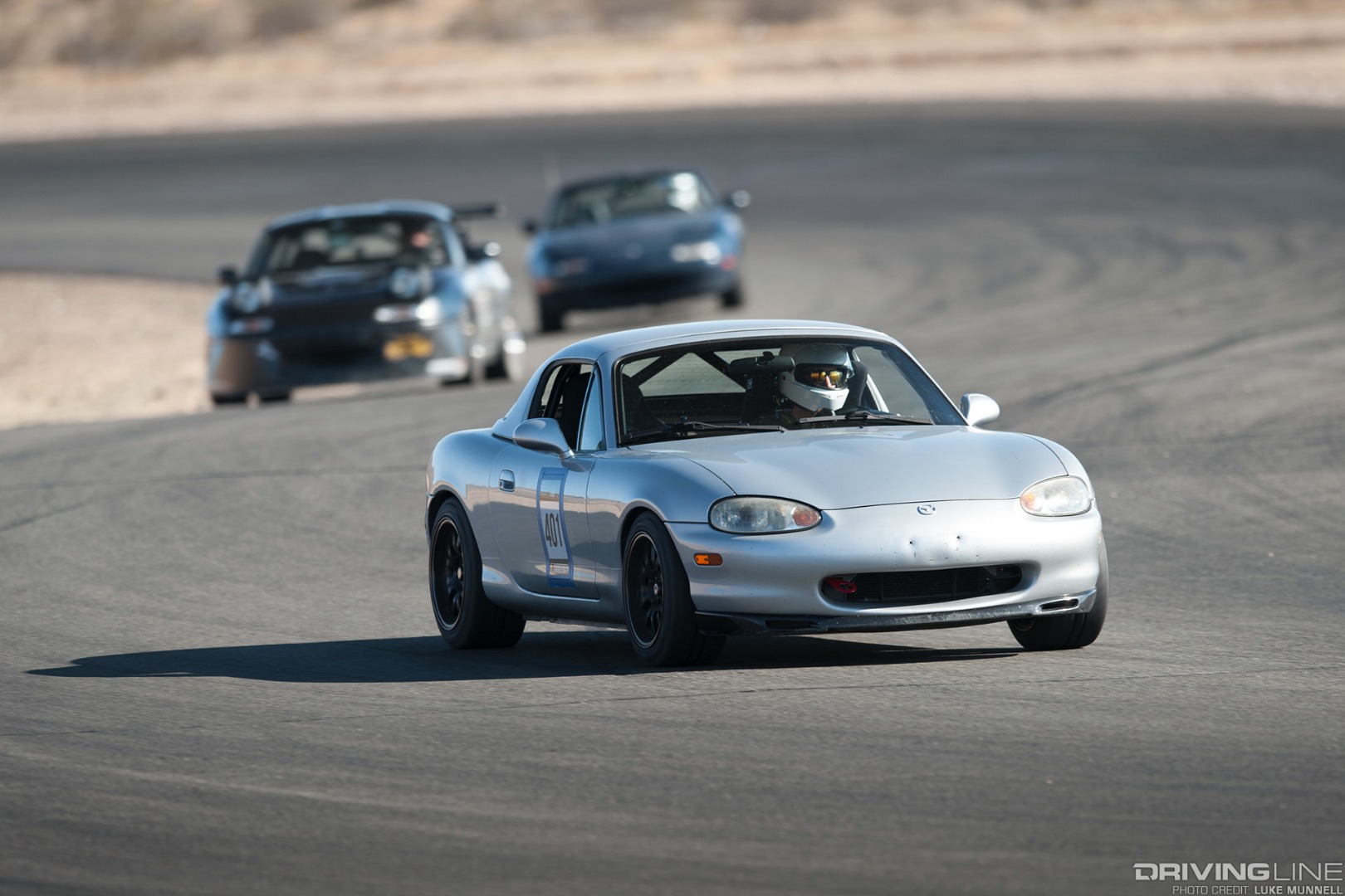 eXtreme SPEED Track Events Streets of Willow Springs Roadster Cup silver NB Mazda MX-5 Miata corner bokeh