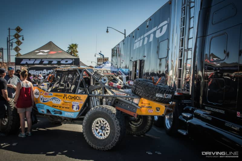 Bailey Cole's Ultra4 car at the Nitto Tire booth