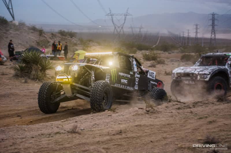 Casey Currie holding his position through lap 2