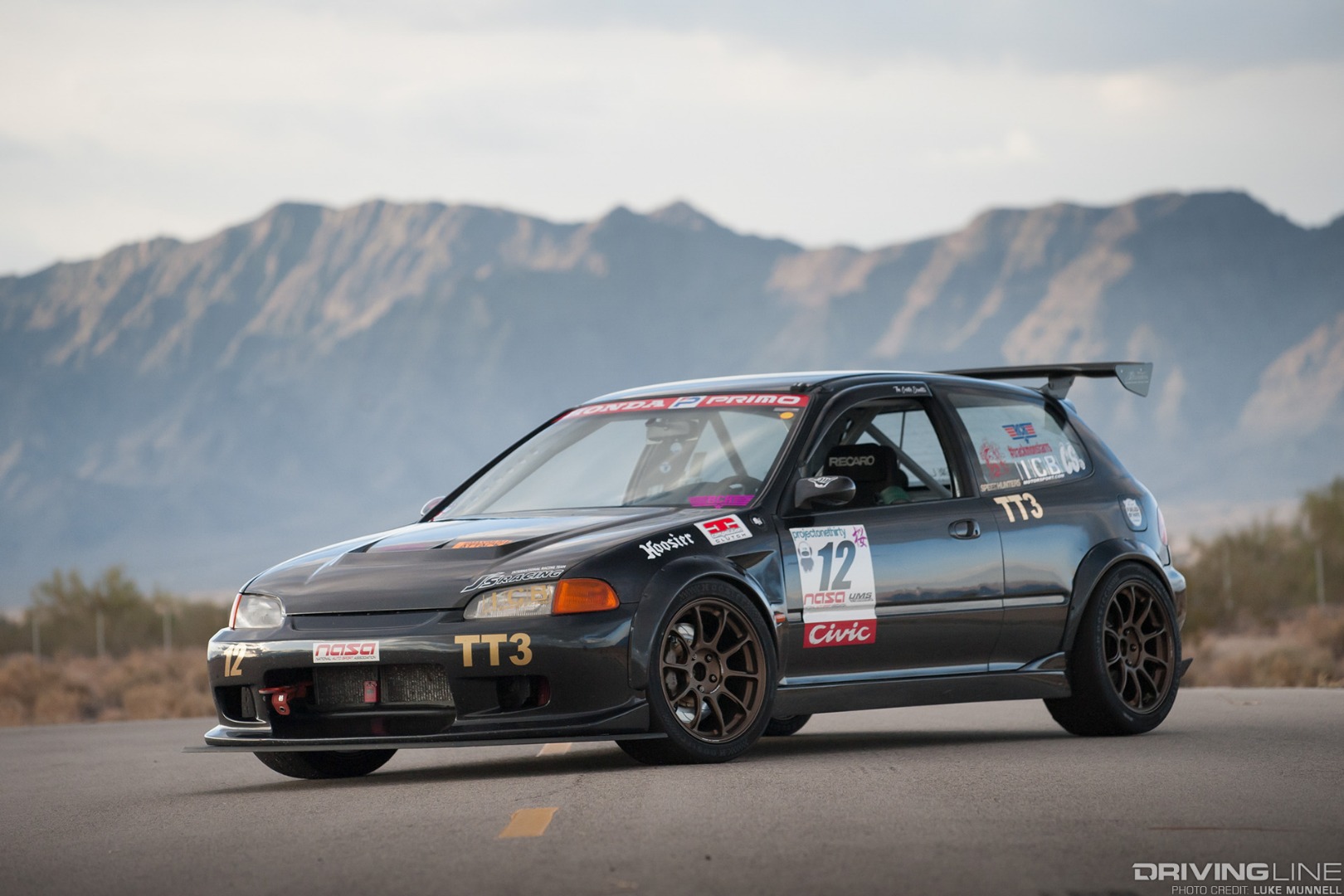 VTEC Club USA rd. 1 Streets of Willow Springs Chuckwalla Philip Robles black flared EG6 Honda Civic hatch