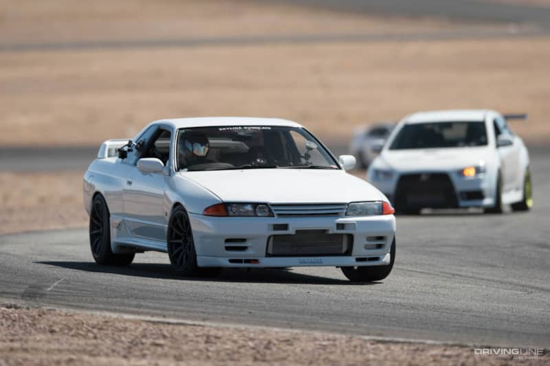 R32 GTR and Evo X on Track