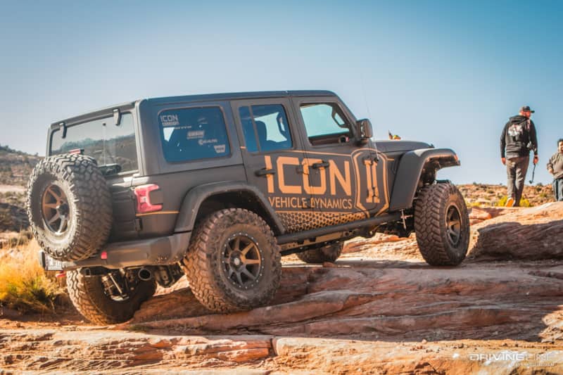 Icon Vehicle Dynamics JL making its way up the trail
