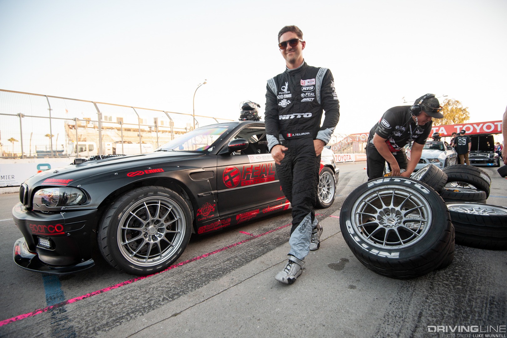 Formula D Grand Prix of Long Beach Super Drift - Alex Heilbrunn E46 BMW M3 pits Nitto tires