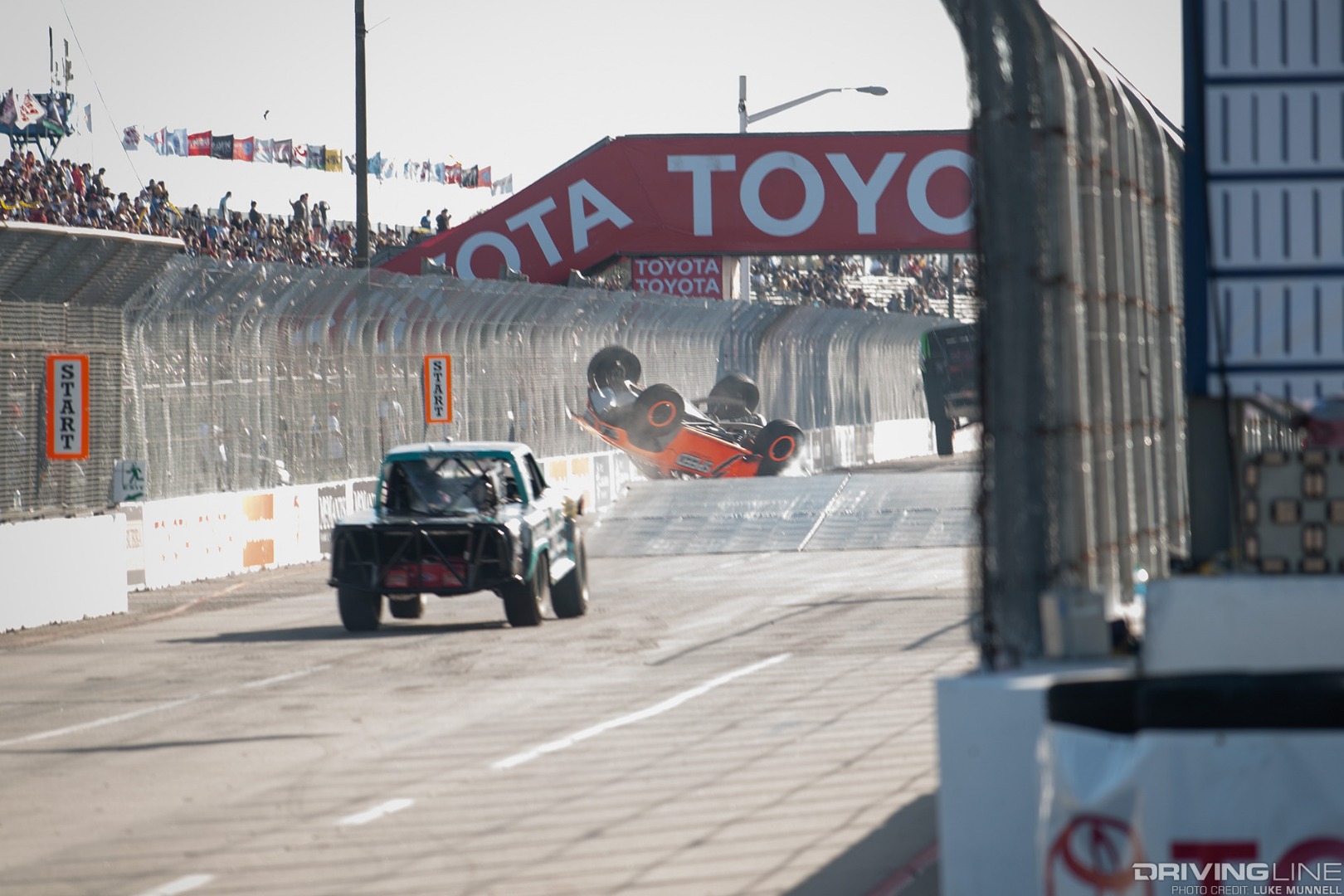 Stadium Super Trucks Formula Offroad Long Beach - Apdaly Lopez crash sequence 3