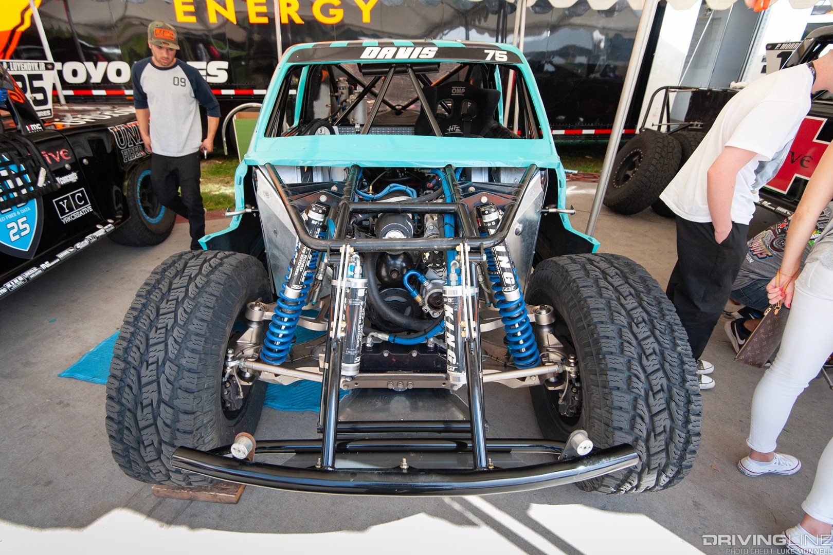 Stadium Super Trucks Formula Offroad Long Beach - truck engine cover off GM LSx V8