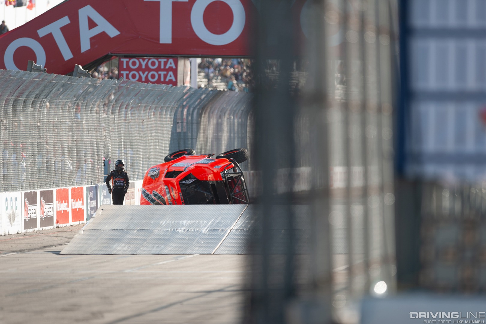 Stadium Super Trucks Formula Offroad Long Beach - Apdaly Lopez crash sequence 4