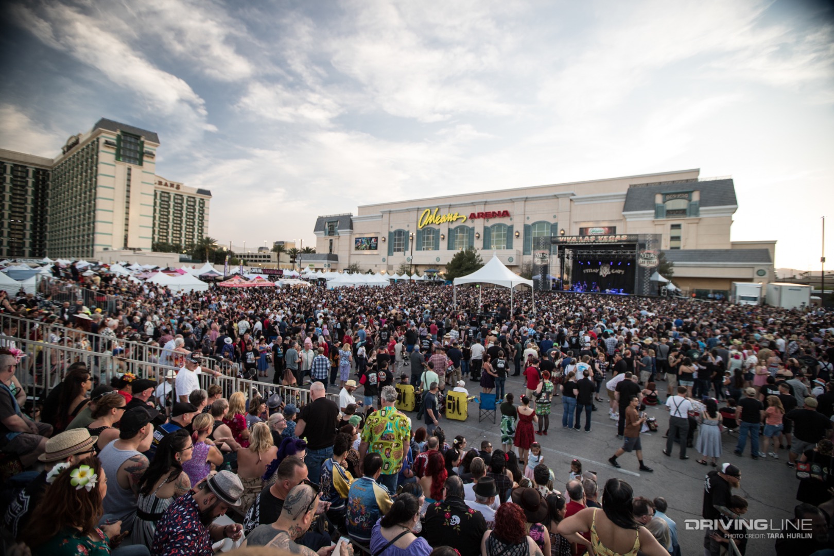 Crowd around the Stray Cats at Viva Las Vegas