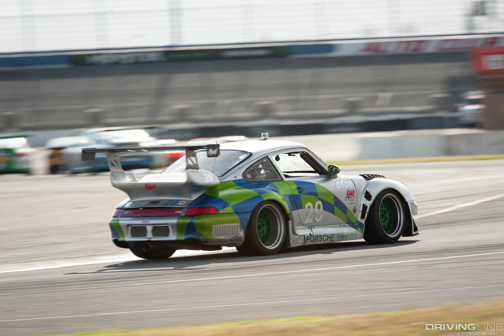 PCA California Festival of Speed at Auto Club Speedway Porsche 930 911 rear shot racing