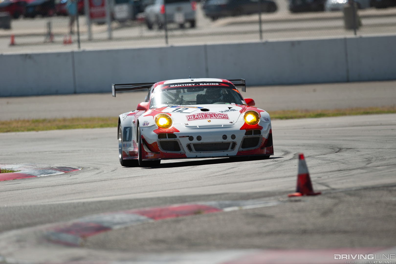 PCA California Festival of Speed at Auto Club Speedway Manthey Racing red white no. 12 Porsche 911 GT3 RSR