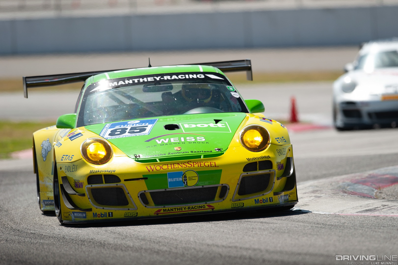 PCA California Festival of Speed at Auto Club Speedway Manthey Racing yellow green no. 85 Porsche 911 GT3 RSR