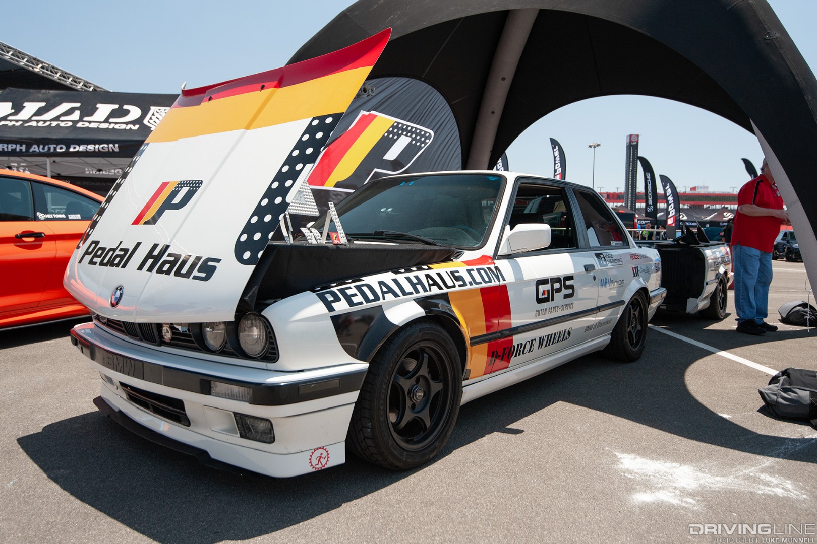 Bimmerfest West 2018 Auto Club Speedway Fontana Pedal Haus E30 and matching trailer