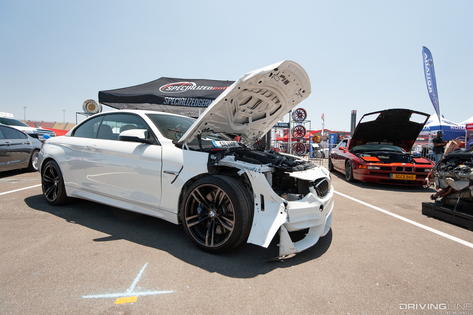 Bimmerfest West 2018 Auto Club Speedway Fontana Specialized German auto dismantlers salvage yard display
