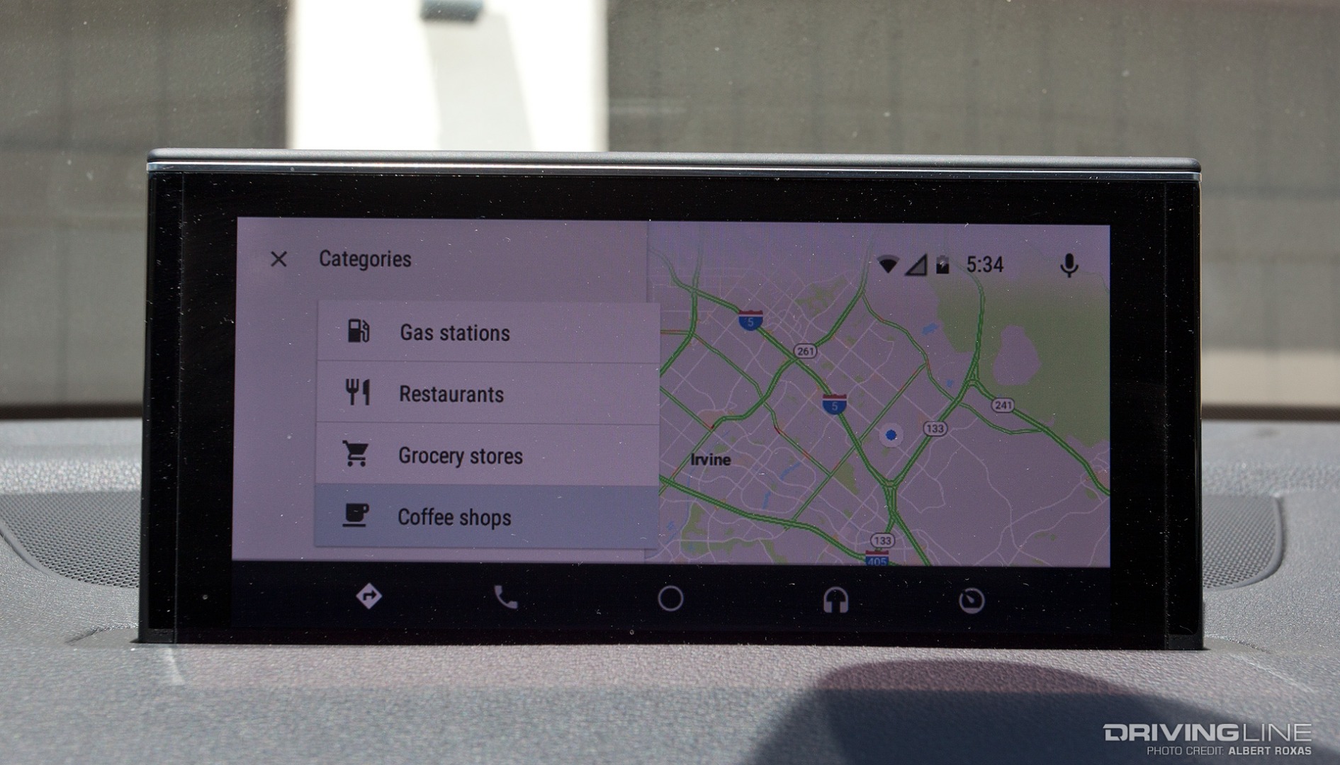 Android Auto Google Maps Menu