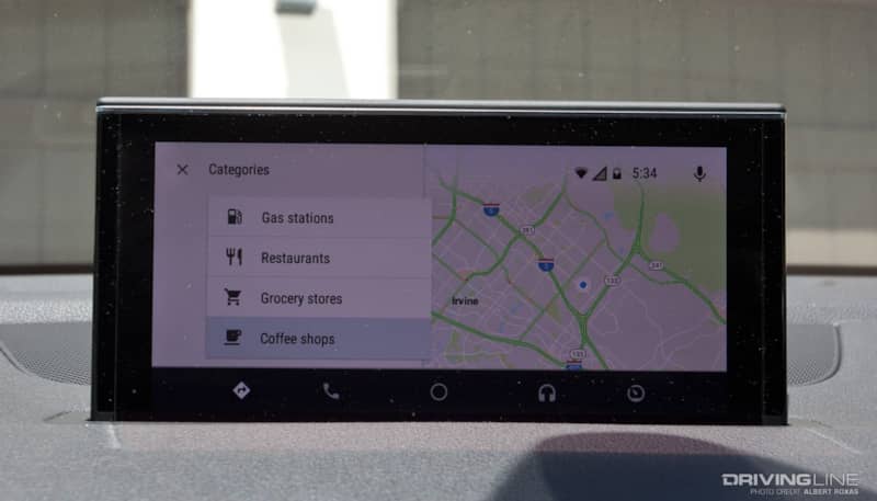 Android Auto Google Maps Menu