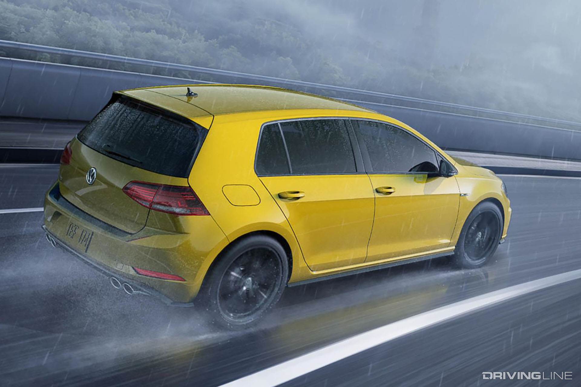 VW Golf R Yellow