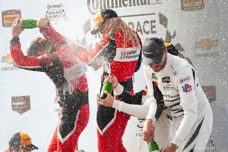 WeatherTech SportsCar Championship GTD podium Christina Nielsen Patrick Long
