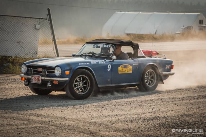 A Triumph TR6 on the Alcan 5000