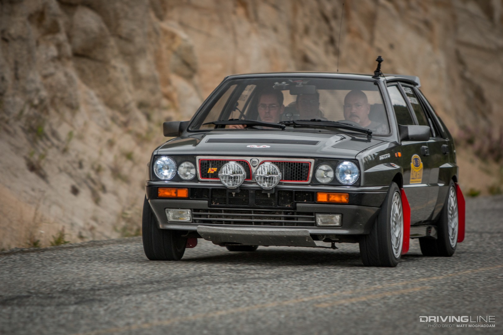 A Lancia Delta Integrale making its way through a regularity section